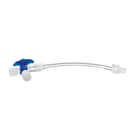 Discofix® C blau (arzneimittelbeständig) mit Verbindungsleitung, 10cm lang