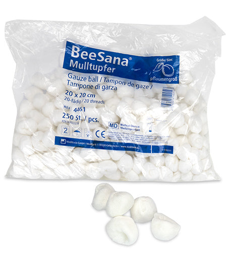 Beesana Mulltupfer ø 2,5cm (pflaumengross) 20-fädig ohne RX unsteril