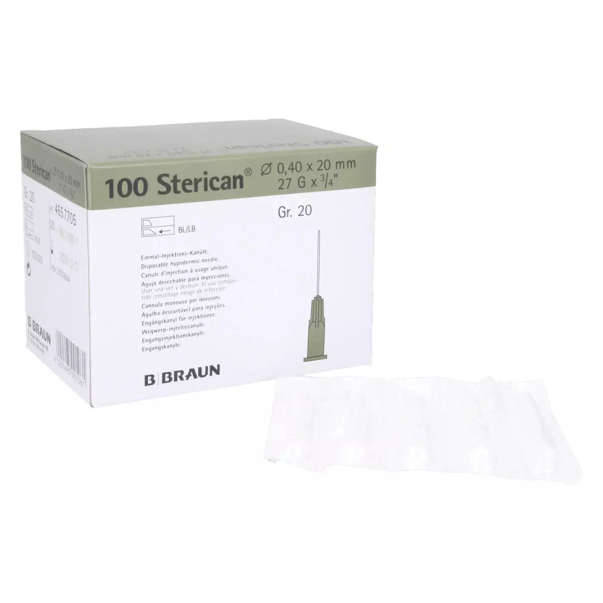 Sterican 27G, 0.40 x 20mm, grau